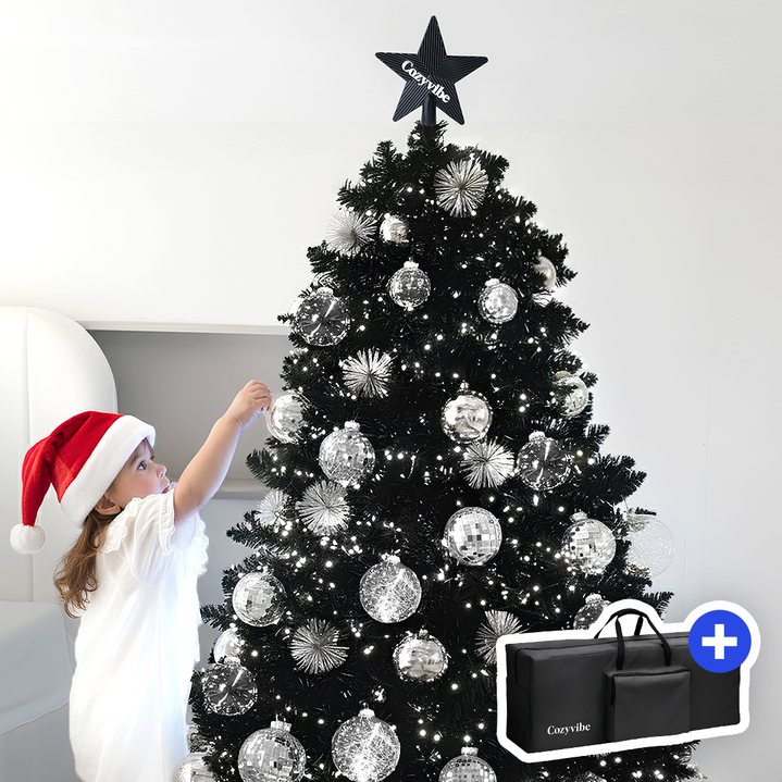 코지바이브 크리스마스 블랙 트리 3색 변환 지네전구 세트 구성