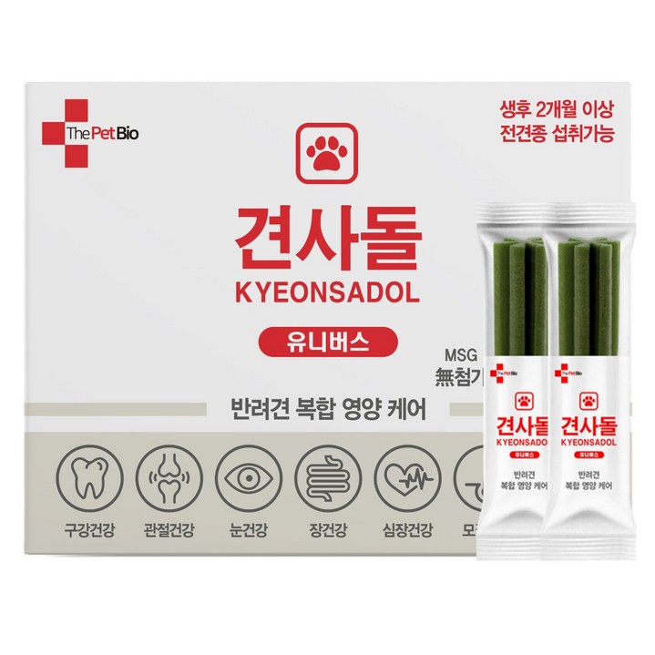 견사돌유니버스 강아지용 간식 소형견 황태맛 치석제거 덴탈껌 10개 1박스 2박스 3박스 4박스, 4개, 종합영양제, 10회분