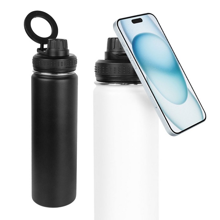 와이케이스 텀블러 맥세이프 대용량 보온 보냉 650ml, 블랙, 1개
