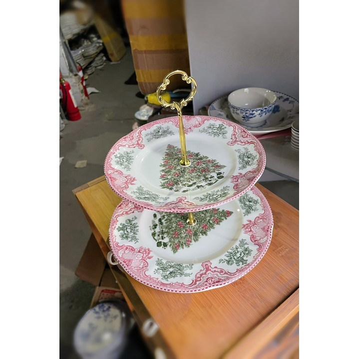 크리스마스 그린트리 플레이트 접시 성탄절 모임