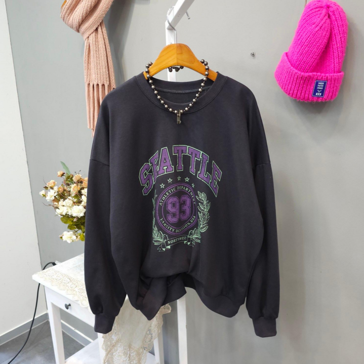 시애틀 빈티지프린트 봄 맨투맨