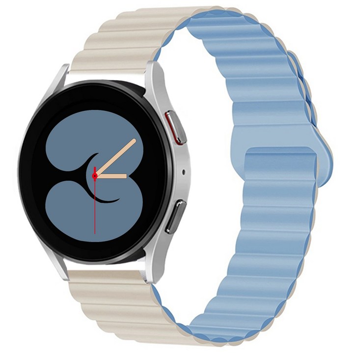 사라밴드 갤럭시워치 호환 마그네틱 실리콘 링크 스트랩, 아우라 블루, 1개