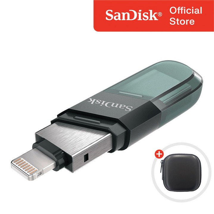샌디스크 USB 메모리 iXpand Flip 8핀 OTG 3.0 / USB 보관 케이스, 256GB