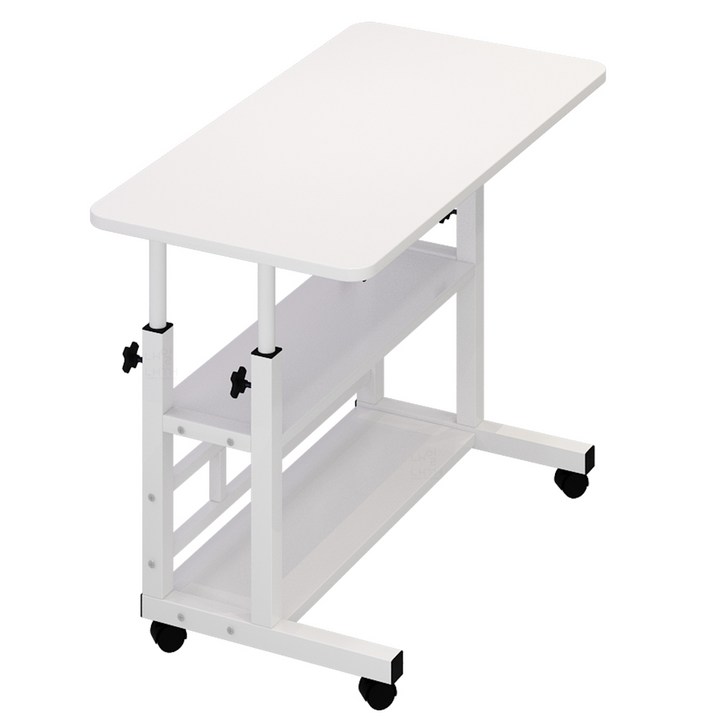 내일내꺼 높이조절 이동식 사이드 테이블 3단 80*40CM, 화이트