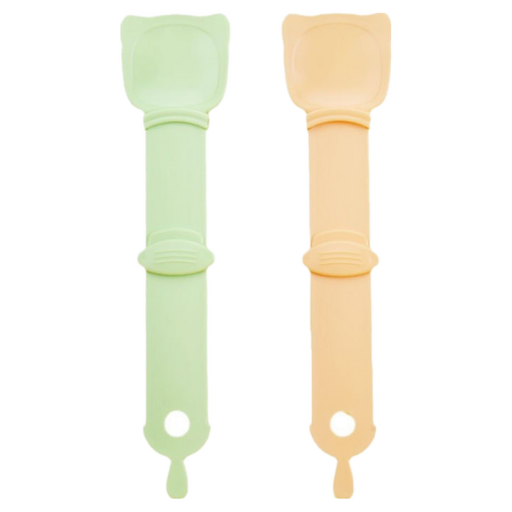 고양이 츄르 짜개 짜는 스푼 숟가락 간식, 녹색, 1개