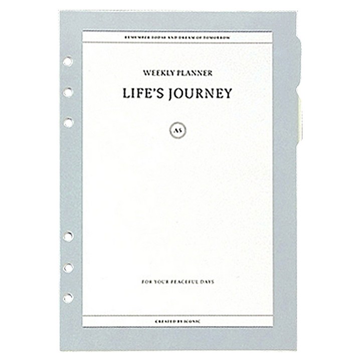 아이코닉 저니 6공 바인더 A5 다이어리 속지세트 만년 플래너 01 플랜 위클리