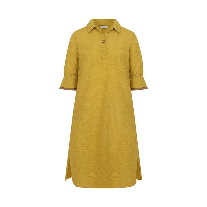 크로커다일레이디 NC13 크로커다일레이디 특가 80   A라인 지지미 소재 카라 원피스  CLDMOP109 옐로우