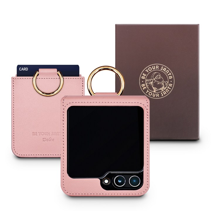 갤럭시 Z플립6 케이스 이태리 천연가죽 힌지보호 카드수납 링 루나케이스, 돌체케이스