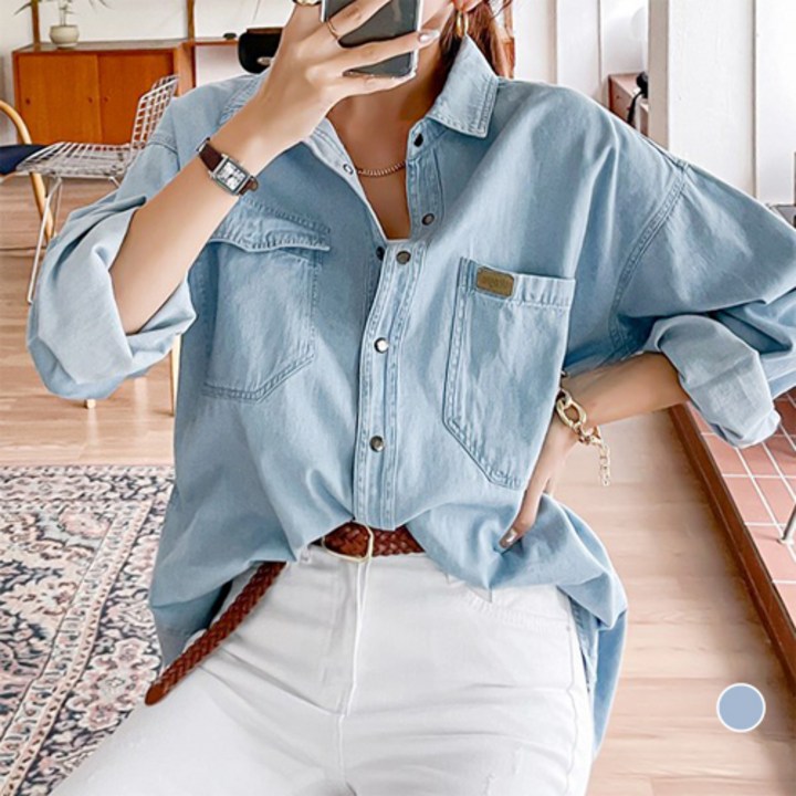 나크21 5599 베이직 데님셔츠 NK21T32 나크21 5599 베이직 데님셔츠 NK21T32