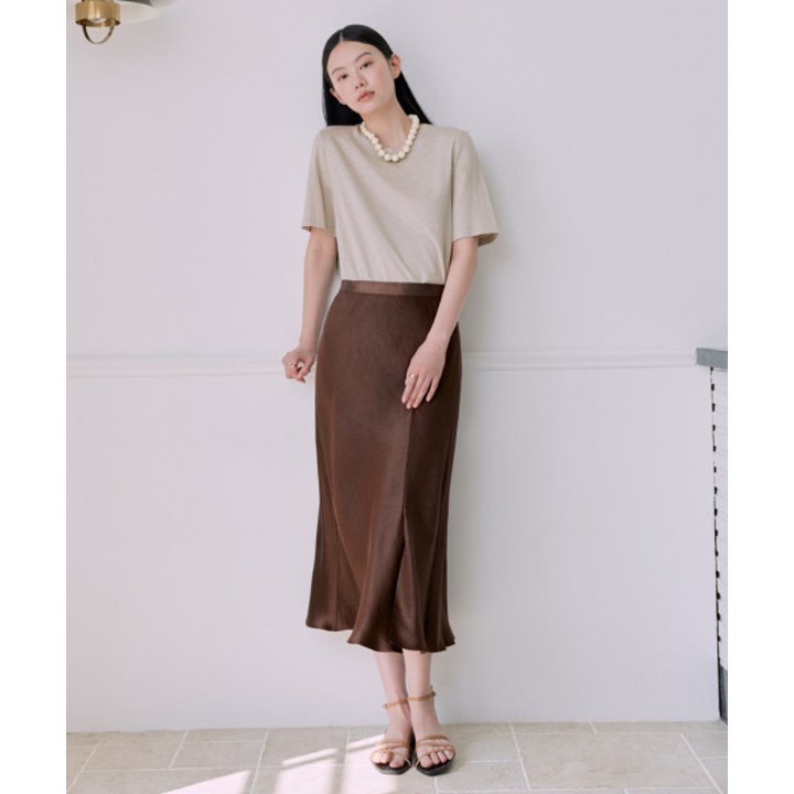 매장정품 더엣지 THEATG 아세테이트 슬릿 스커트 2054483223 126745