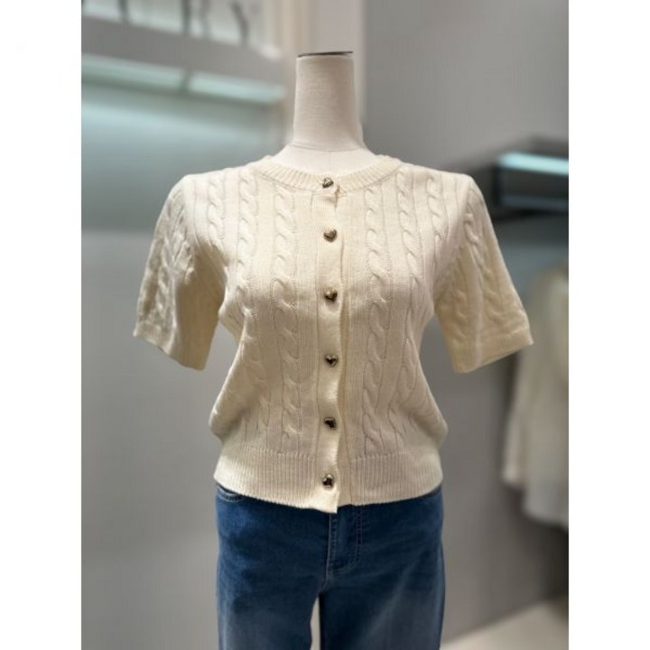 백화점 더틸버리 하프 슬리브 케이블 니트 카디건 TP3M1CD04W 아울렛
