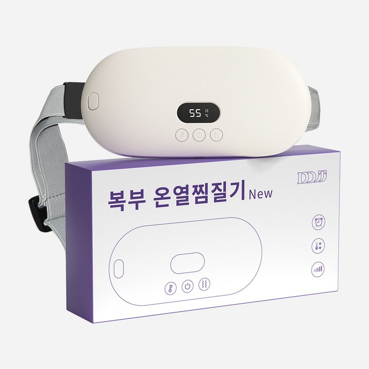 DDJJ 복부 온열찜질기 마사지기 허리 안마기 무선 5단온도 충전식
