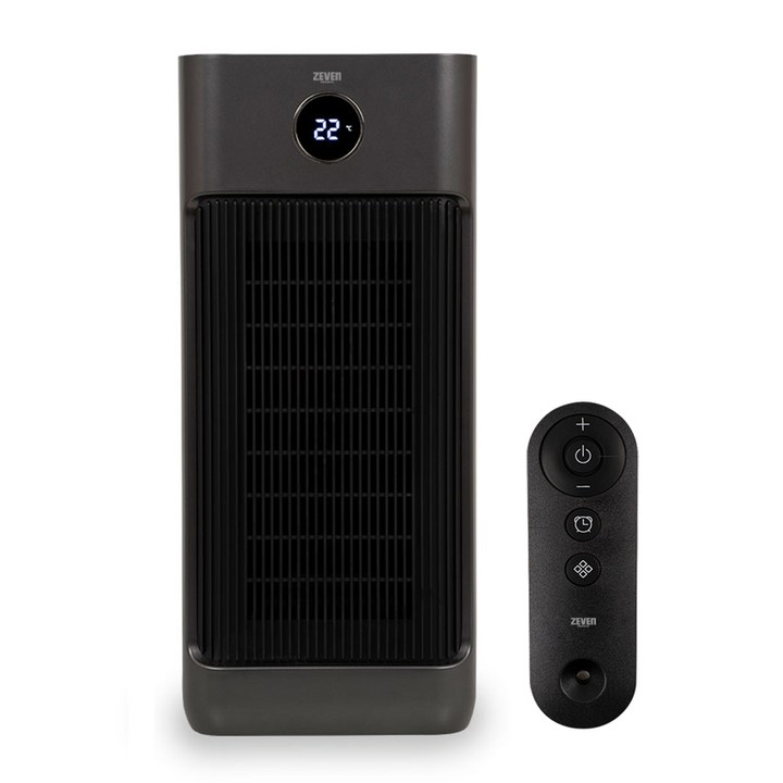 대용량파워 리모컨 PTC 전기 온풍기 히터 온열기 자동온도조절 사무실 업소용 가정용, 블랙+리모컨