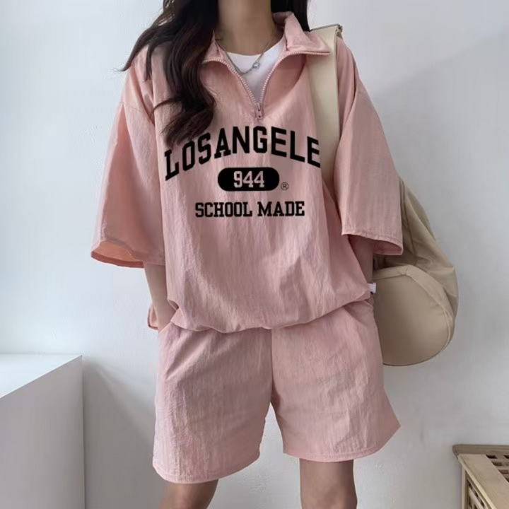루나모드 시원한 레터링 반팔세트 K0245