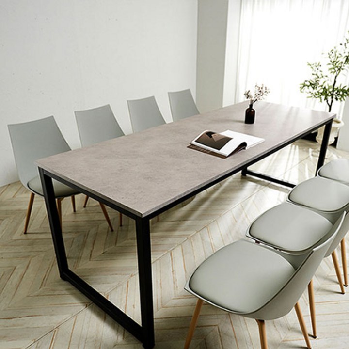 데코지엔 대형 카페 서재 학원 오피스 회의실 다용도 테이블 2100*800 (의자별도구매)/ 책상/식탁/테이블/원목테이블/6인용식탁/카페테이블
