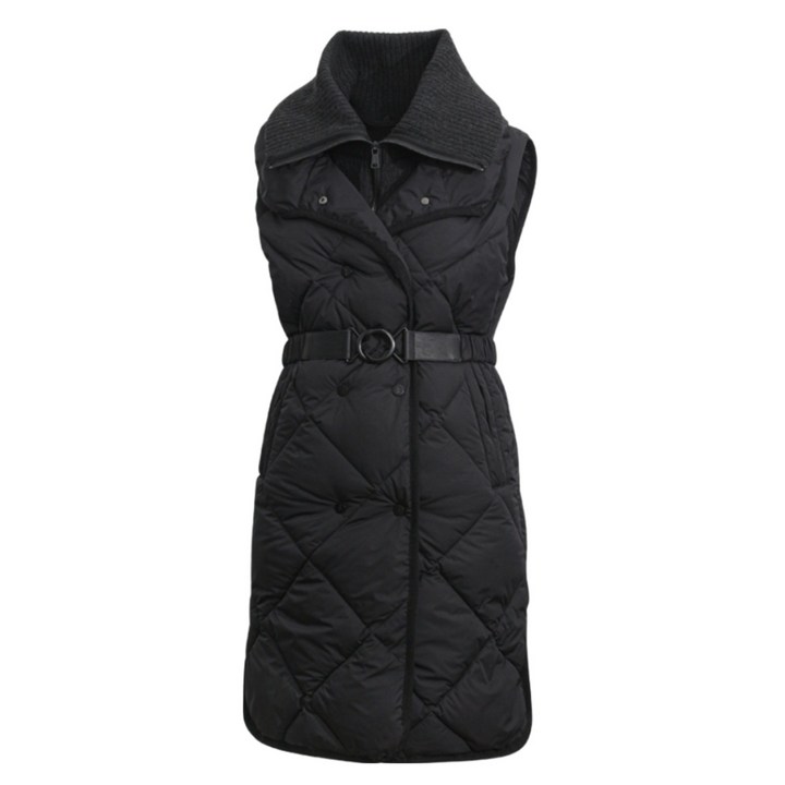 빌트모아 여성 골프웨어 겨울 니트카라 롱다운 베스트