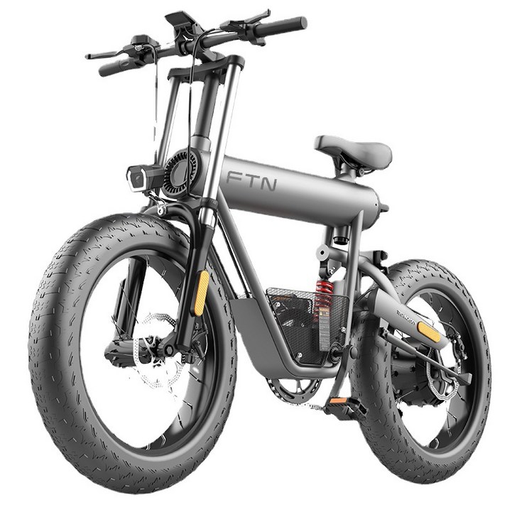 FTN T20 산악 전기 자전거 팻바이크 광폭 전동 자전거  400W 20인치 5단변속 - 쇼핑앤샵