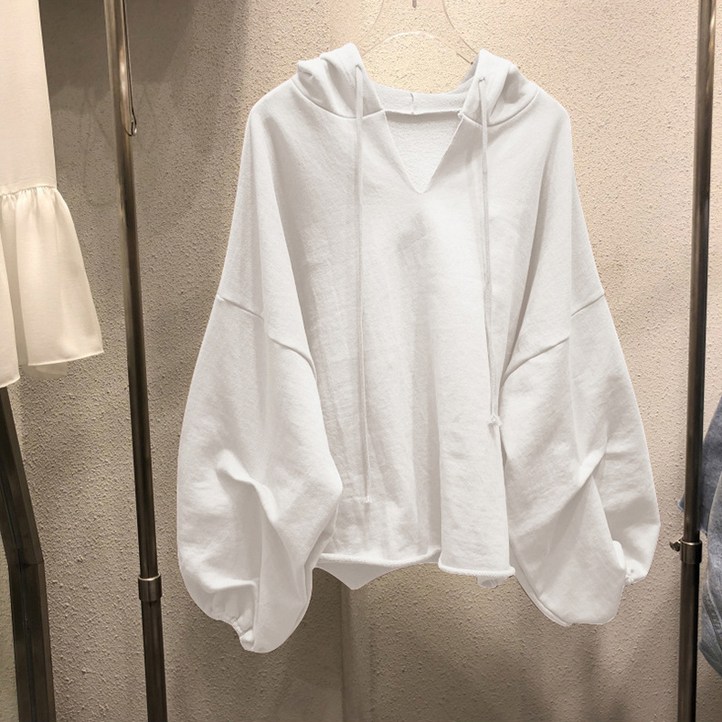 디멜디 여성용 브이넥 트임 미니멀감성 긴팔 티셔츠