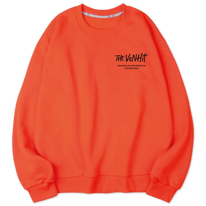 벤힛 남녀공용 세미 오버핏 스트릿 로고 특양면 맨투맨