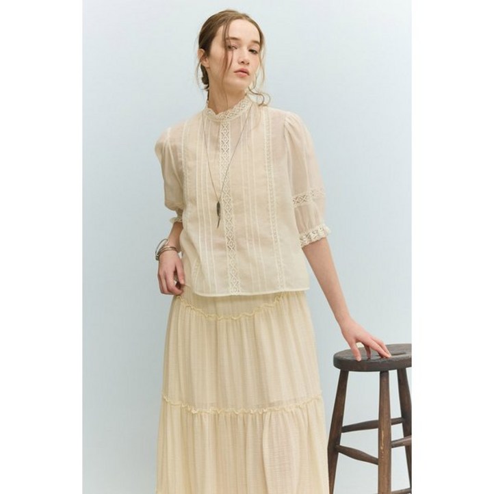 GCUT 레이스 슬리브 블라우스 7215260403101DH1724916