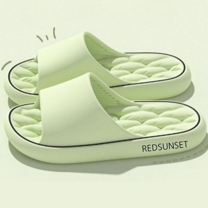 레드선셋 에바 EVA 푹신한 무소음 조리원 층간소음 실내화 거실화, 1개, 에바쿠션 그린