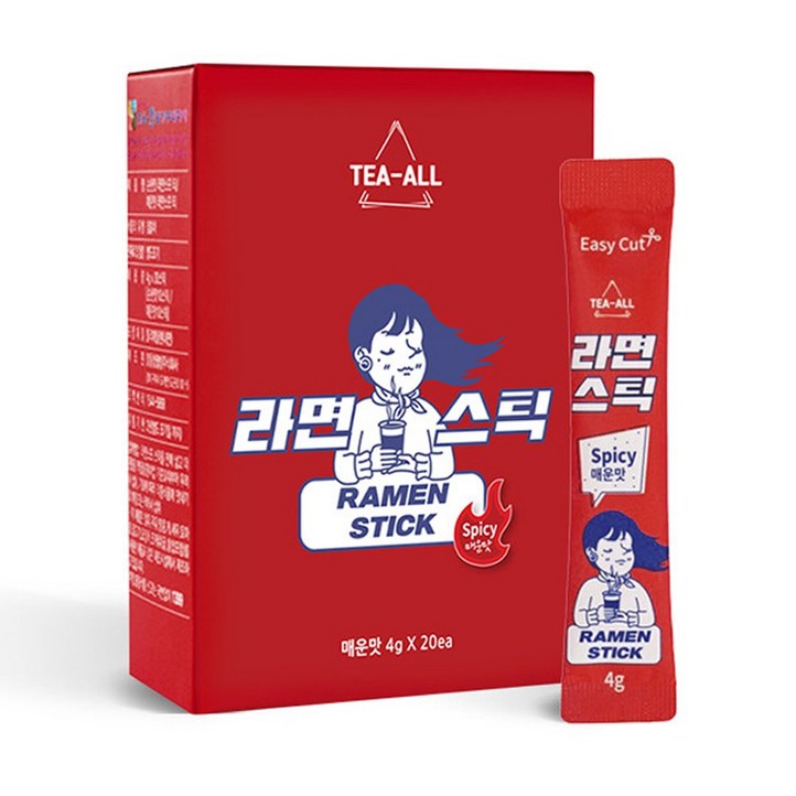 라면스틱 스프 가루 국물 차 티백 해장 여행 캠핑 필수품 매운맛 4g x 20포, 3박스