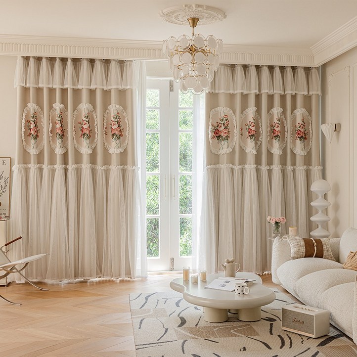 암막 이중 커튼 거실용 고밀도 원단 11 대형 창문 봉 미포함 방한 방풍