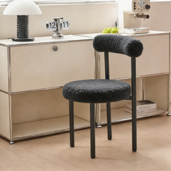 쿠리브 인테리어 등받이 스툴 1인 화장대 의자