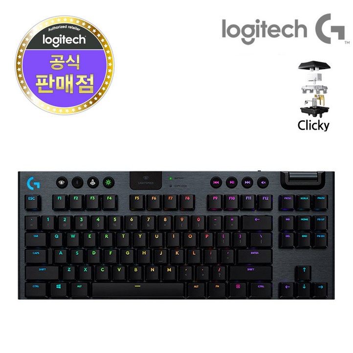로지텍코리아 G913 TKL 텐키리스 무선 RGB 기계식게이밍, 텐키리스, 블랙, G913TKL클릭키청축