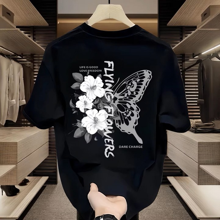 지시크릿 남녀공용 오버핏 프린팅 반팔티셔츠 90110사이즈 까지