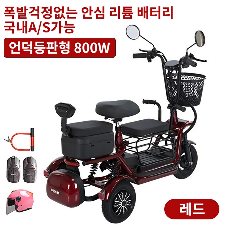 와이모터 강력한 세발전기자전거 등하원 2인용 3인용 펫바이크 애완 반려견전기자전거