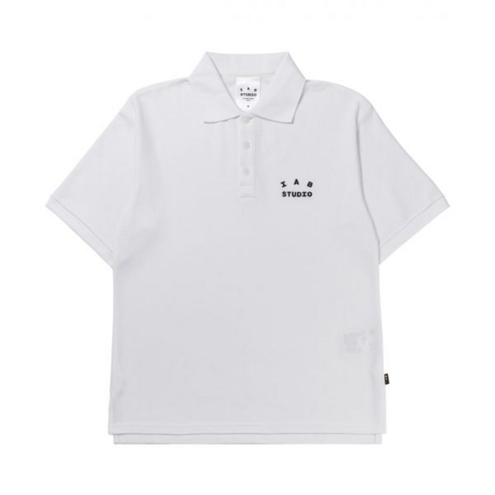 IAB Studio 아이앱 스튜디오 피케 티셔츠 화이트 네이비