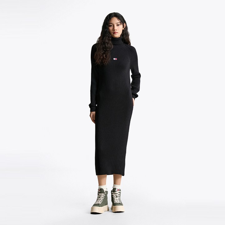 타미힐피거 모크넥 스웨터 맥시 원피스 T32F7WOP13TWT1BDS