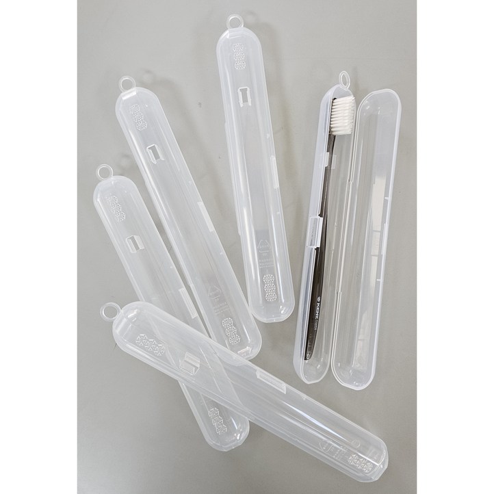 휴대용 칫솔 보관케이스 원통형 원터치 칫솔 보관통 칫솔통 휴대용케이스 여행 출장 외출 학교 사무실 어디서나 간편하고 청결하게 칫솔보관, 5개, 23g