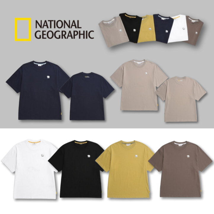 국내매장정품 내셔널지오그래픽 티셔츠 NATIONAL 라운드 신축성 남녀공용 반팔 티셔츠 캐주얼 티셔츠 커플티 데일리 네셔널지오그래픽 티셔츠 캐주얼 반팔티 여성 반팔티 면티셔츠