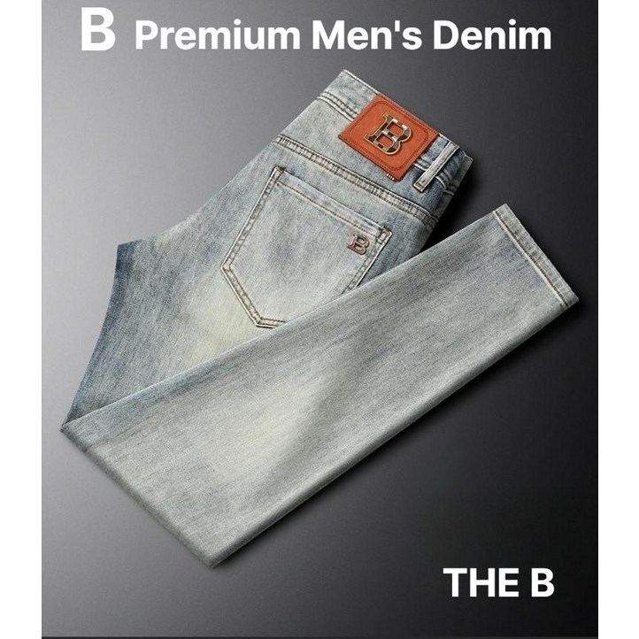 남자명품청바지 카본블루 스트레이트 워싱 유니크 컬러 데님 이탈리안 팬츠  pgrade