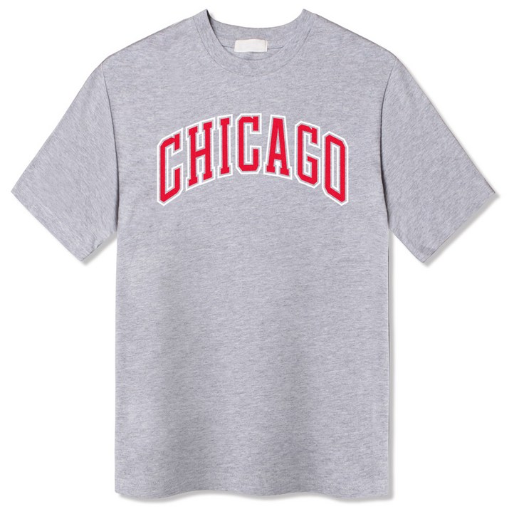 일루소 남여공용 레드 시카고 반팔 티셔츠