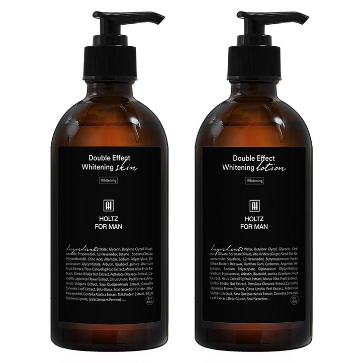 홀츠포맨 4배 더 강력한 미백 남자 스킨 로션 300ml 화이트닝 2종 세트 20대 30대 남성 화장품, 1세트