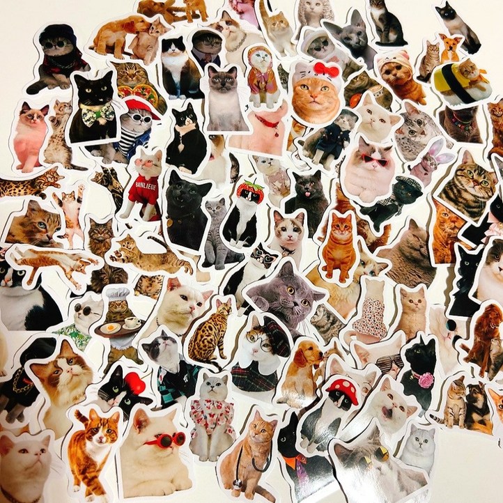 고양이 스티커 100종 다꾸 캐리어 노트북, 100장 고양이 스티커 100종 다꾸 캐리어 노트북, 100장