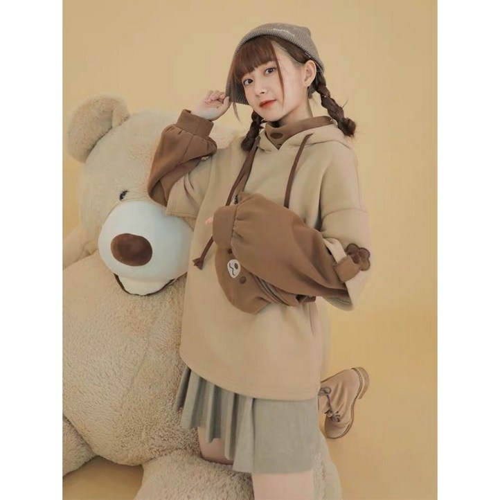 YioYcc 후드티 캐주얼 남녀 커플 기모 맨투맨