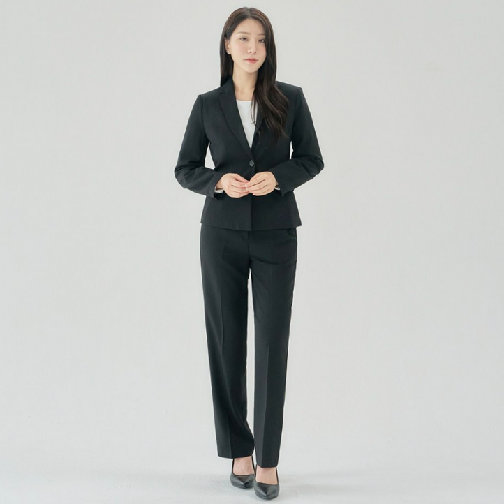 더웨이나인 정장 세트 자켓 바지 면접 복장 슬랙스 검정 가성비 Pants Set