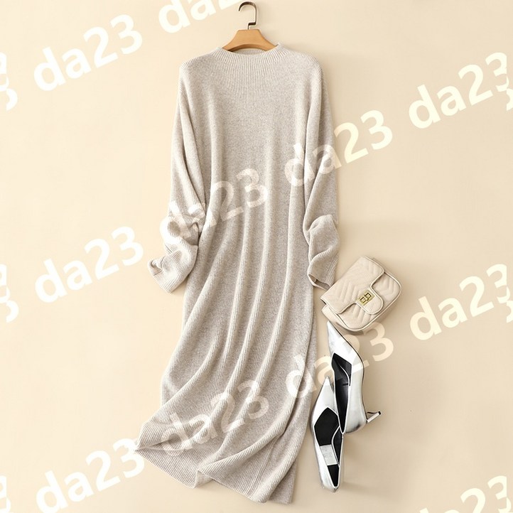 CASHMERE 100 프리미엄 캐시미어 롱니트 원피스 모크넥 루즈핏 3컬러
