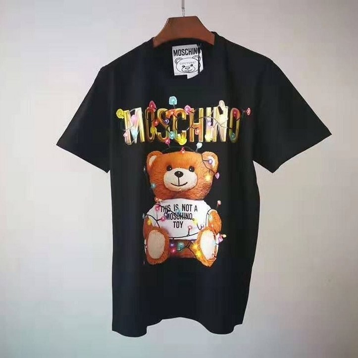 여름반팔티 모스키노 MOSCHIN 컬러 전구 곰 남성 t셔츠 순면 코튼 와이드 루즈핏 4781200027