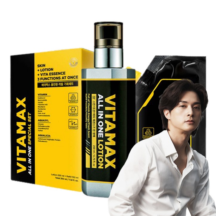 미프 비타맥스 남성용 올인원 로션 본품 200ml 리필 150ml, 1세트 미프 비타맥스 남성용 올인원 로션 본품 200ml 리필 150ml, 1세트
