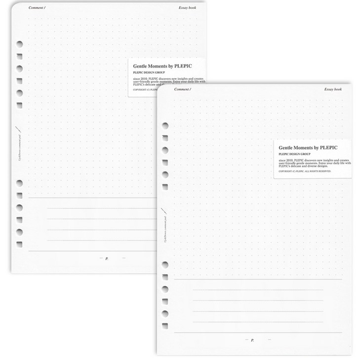 플레픽 업다운 코멘트패드 리필속지 엠비언트 북에세이