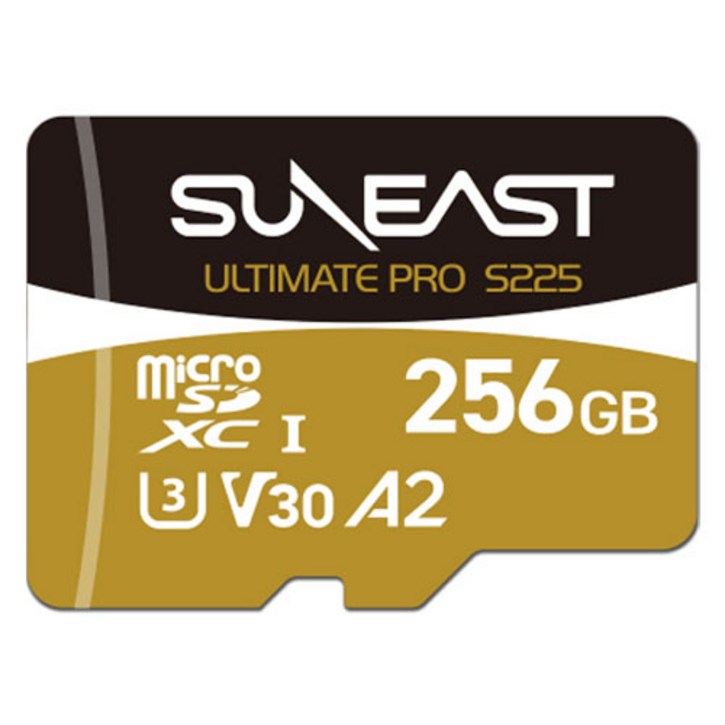 선이스트 얼티메이트 프로 S225 V30 208MBs 드론 골드 마이크로SD 메모리카드, 1개, 256GB