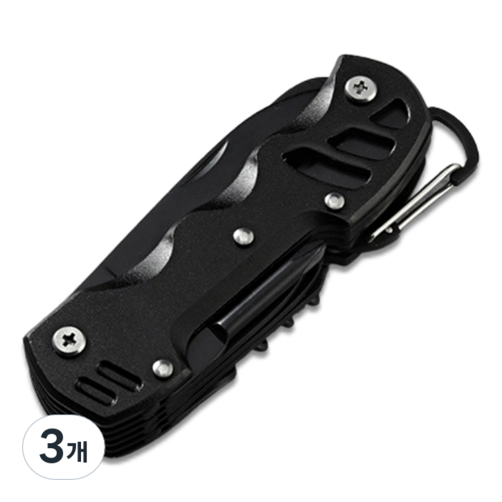 Dr.Tools 다용도 가정용 생활 공구 16 in 1 맥가이버칼 블랙, 3개