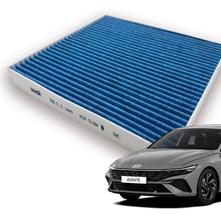 다보니 PM0.3 블루 활성탄 자동차 에어컨 필터 아반떼AD  하이브리드