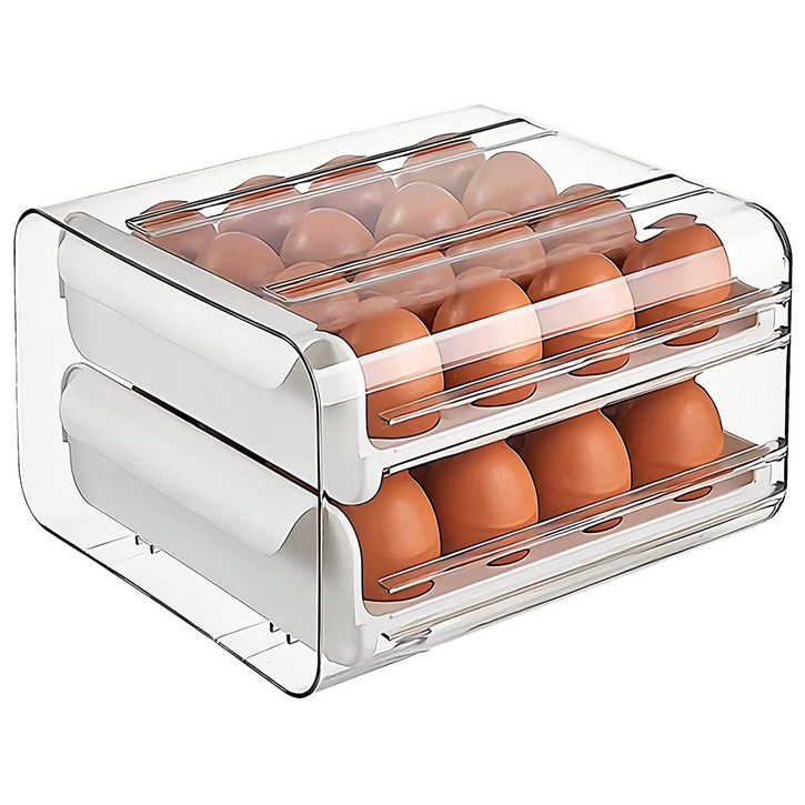 유스너그 냉장고 서랍형 계란 수납 보관함 32칸 화이트, 1개