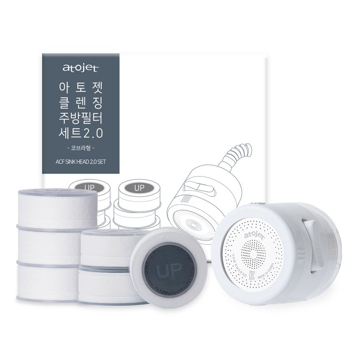 아토젯 클렌징 주방 코브라형 + 헤드필터 6p, 1세트